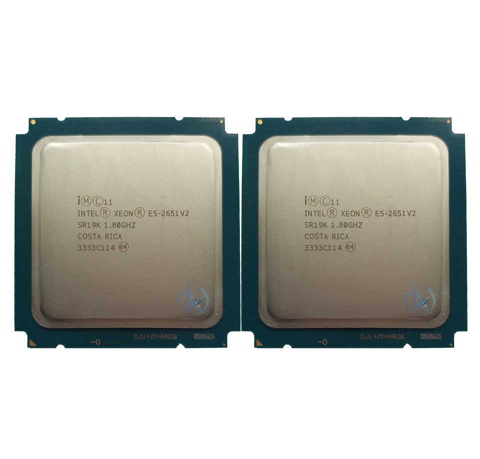 2PCS Intel Xeon E5-2651 V2 SR19K LGA 2011 1.8 GHz 1800 MHz 5 GT/s CPU Processor - Image 1 of 4