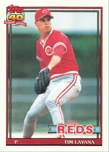 1991 Topps Baseball Tim Layana Cincinnati Reds #627 - Picture 1 of 2