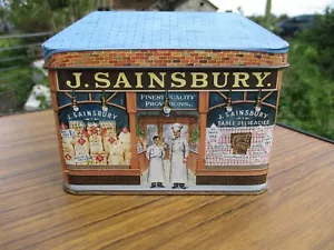 Vintage Ian Logan Dose - J.SAINSBURY - House Shaped Shop Front Tin - 1987 - Bild 1 von 10