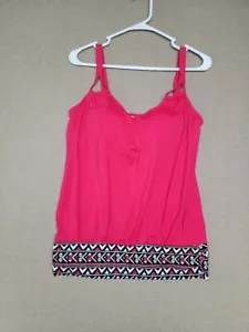 NWT~SWIMSUITS FOR ALL ~Women's Size 10 Tankini Swim Top Built-In Bra Adj. Straps - Picture 1 of 9