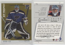 2002-03 ITG Be A Player Between the Pipes /10 Curtis Sanford #75 Rookie RC