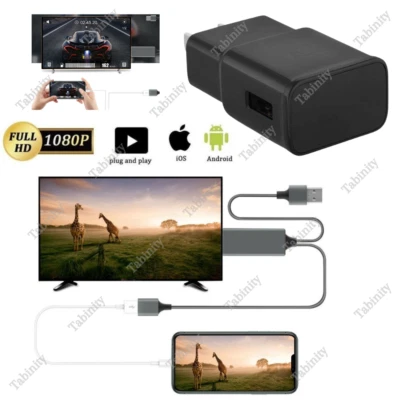 1080P HDMI Mirroring AV Cable For iPhone iPad Android Phone to TV HDTV Adapter - Image 1 of 4