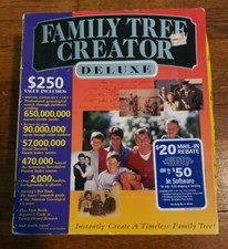 Family Tree Creator Deluxe PC CD Genealogy Research & Reporting Tool Version 1.0