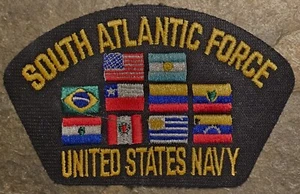 USN UNITED STATES Navy Cap Patch SOUTH ATLANTIC FORCE COLOR MILITARY VETERAN NEW - Picture 1 of 2