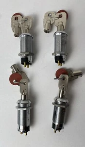 (4) On/Off Barrel Key Switches Spring Return With 8 Tubular Keys Keyed Alike ACE - Picture 1 of 6