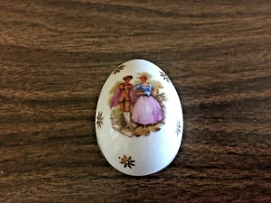 Vintage Limoges Porcelain France Fragonard Courting Couple Miniature 2" Egg Box - Picture 1 of 6