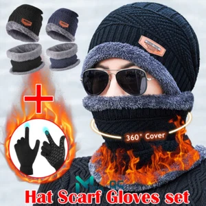 Guantes Para El Frio Bufandas De Mujer Hombre Gorros De Invierno Juego Chalina - Picture 1 of 48