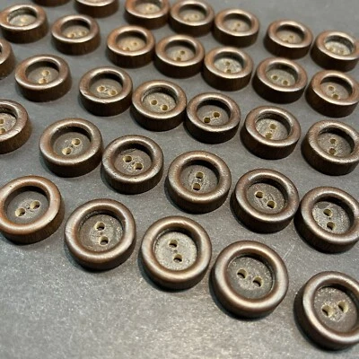 Vintage WALNUT BUTTONS 50 pc. Lot 3/4” Wooden Button (1.9 cm) - Image 1 of 4