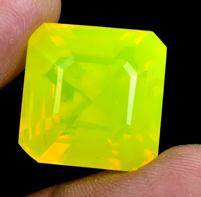 29.30 Ct Natural NEON Yellow Opal Certified Flawless Unheated Loose Gemstone - Image 1 of 4