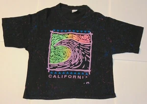 One Size Womens 1990s Vintage T Shirt Made in USA California Neon Colors Cal Cru - Bild 1 von 12