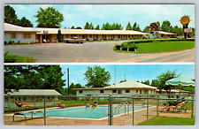 c1960s Beck Motel Coffee Shop Waynesboro Mississippi Pool Vintage Postcard