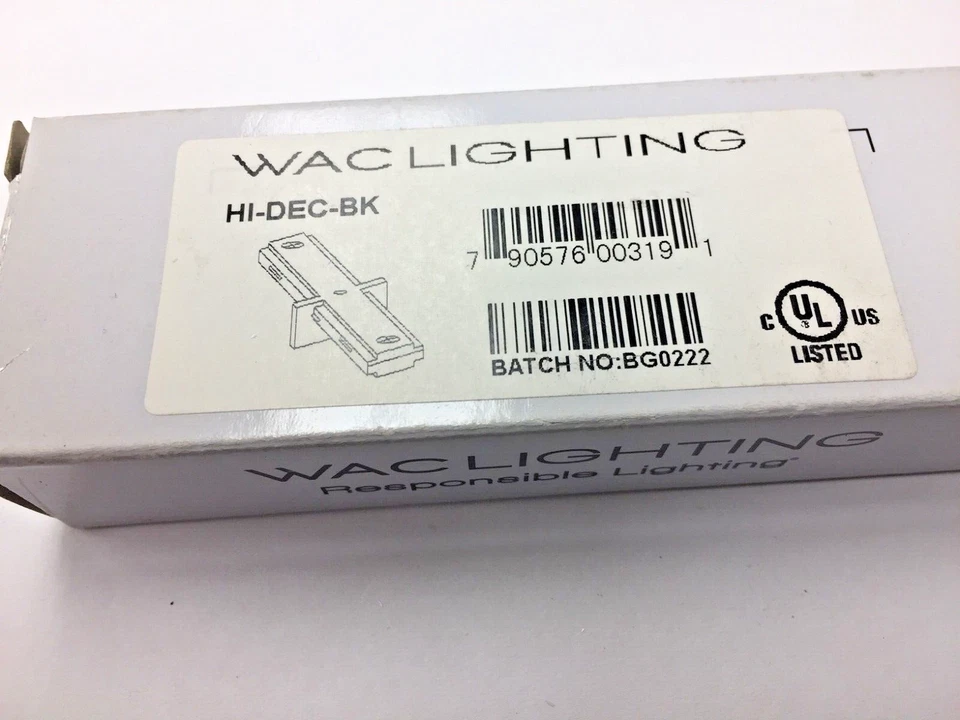 WAC Lighting HI-DEC-BK H Track Dead End Conector Negro NUEVO LOTE de (3) Foto 1 de 1