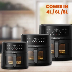 Schallen Air Fryer Black Digital 60 Min Timer Glass Window Healthy Cooker Oven - Picture 1 of 9