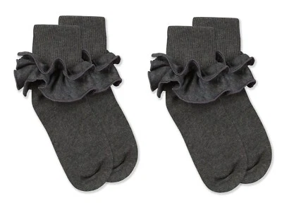 Calcetines Jefferies Niñas Brumosos Volantes Encaje Tutú Algodón Calcetín Escolar 2 Pares PK Foto 1 de 4
