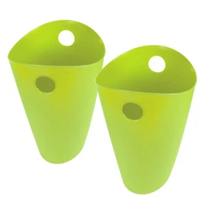 Set of 2 Addis Lime Green Flexi-Bins Waste Paper Baskets Rubbish Office Bedroom - Picture 1 of 4