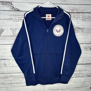 Washington Capitals NHL Full-Zip Track Jacket Blue White Graphic Mens Size Large - Picture 1 of 10