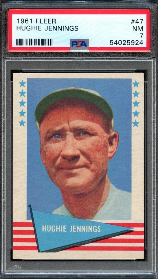 BB - 1961 - Fleer - #47 - Hughie Jennings - PSA 7 - NM - Image 1 of 2