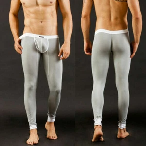 Modal Pantaloni Uomo Lunghi Johns Termici Leggings Vita Bassa Sexy U Convessi Intimo - Foto 1 di 19