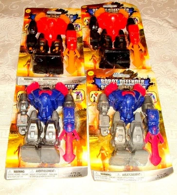 4 ROBOT DEFENDER ACTION FIGURES  POSABLE MOC  SNAP APART INTERCHANGEABLE - Image 1 of 4