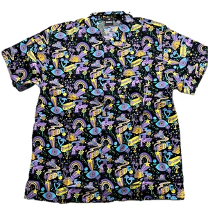 EDC Electric Daisy Medium Button Down Shirt Size M All Over Insomniac Festival - Picture 1 of 10