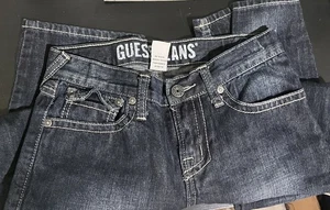 NWOT Boys GUESS Denim Size 10 Distressed Jeans 5 Pocket Black Tag Dark Blue - Picture 1 of 7