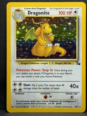 Dragonite Holo Rare Fossil 4/62 Unlimited MP - Image 1 of 4