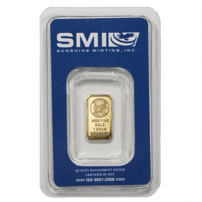1 Gram Sunshine Gold Bar (New w/ Assay, MintMark SI) - Image 1 of 4