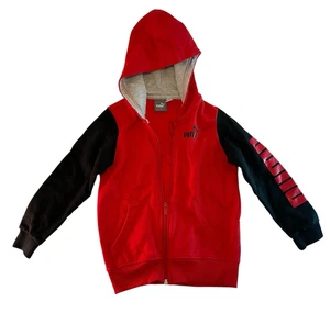 Chaqueta con Capucha Puma Niño Cremallera Completa Negra y Roja Gris Talla 4T - Imagen 1 de 6
