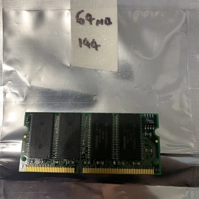 64MB 144-pin PC100 SDRAM SO-DIMM Single-Sided Toshiba Chips Non-ECC, Unbuffered - Image 1 of 2