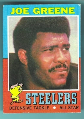 1971 Topps FB Mean Joe Greene novato #245 Pittsburgh Steelers patio sin pliegue Foto 1 de 2
