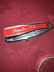 Vintage Swingline 77B Stapler RED Chrome Retro - Picture 1 of 4