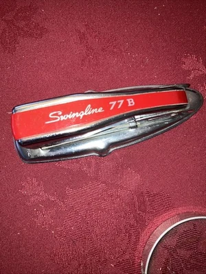 Vintage Swingline 77B Stapler RED Chrome Retro - Image 1 of 4