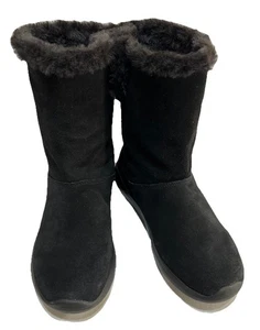 Skechers GOGA MAT schwarze Damen-Slipper-Stiefeletten mit Kunstfellfutter 7,5 W - Bild 1 von 12