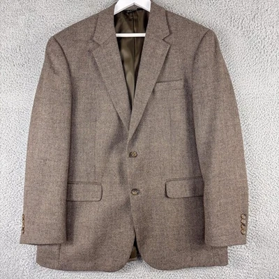 Jos. A. Abrigo deportivo Bank Blazer para hombre 42R marrón lana tweed dos botones muesca solapa Foto 1 de 4