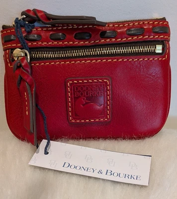 Dooney & Bourke 红色佛罗伦萨小号硬币盒 * 迷你钱包 — 第 1/4 张图片