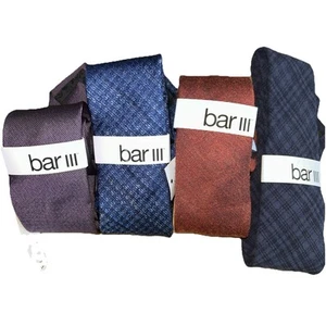 Bar III 4er Pack Herren Krawatten Neu mit Etikett. Mauve, Navy, Cognac, Navy - Bild 1 von 6