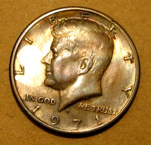 1971-D KENNEDY HALF DOLLAR TONED **************** ( GREAT GIFT ) ************** - Picture 1 of 2