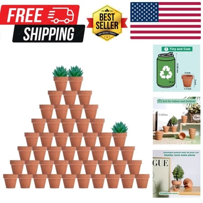 Mini ollas de arcilla duraderas de 2" con orificios de drenaje - perfectas para suculentas y artesanías Foto 1 de 4