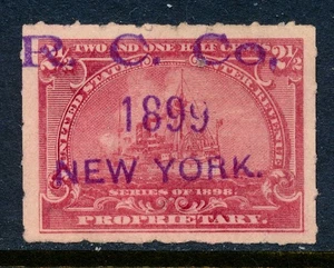 99c START! US Revenue Stamp Battleship RB28 R.C. Co 1899 cancel, NY - Picture 1 of 4