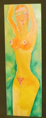 Zeitgenössisches kubistisches Ölgemälde Frau Portrait Akt - Bild 1 von 4