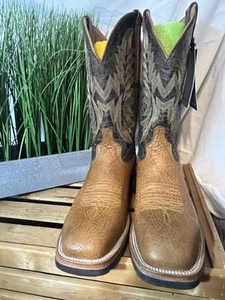 #7014. NEW! Lucchese Rudy Western Boots Caramel Brown Leather Cowboy M4091 8D - Picture 1 of 13