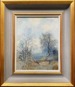Blue Haze! Pintura al óleo de paisaje impresionista cautivadora de Gerald Hughes - Imagen 1 de 12