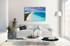 Seascape Maldives Aqua Blue Island Beautiful Canvas Wall Art Picture Home Decor