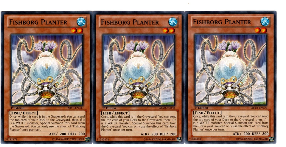 Yugioh- 3X Fishborg Planter - Common - 1st Edition - ABYR-EN030 - Near Mint - Image 1 of 1