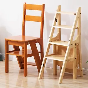 Treppenstuhl Klapptreppe Tritthocker Bibliothekstuhl Leiterstuhl Hockerleiter DE - Bild 1 von 9