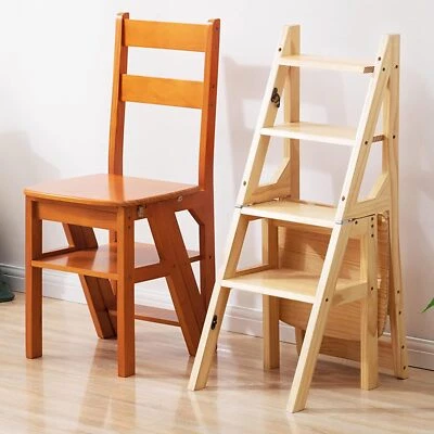 Treppenstuhl Klapptreppe Tritthocker Bibliothekstuhl Leiterstuhl Hockerleiter DE - Bild 1 von 4