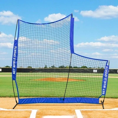 FORTRESS Baseball Cricket 7' x 7' Backstop L-Screen Net | Backstop Training Net - Image 1 of 4
