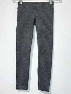 Ivivva Lululemon Girls Leggings 6 Gray Herringbone Pocket Logo - Picture 1 of 6