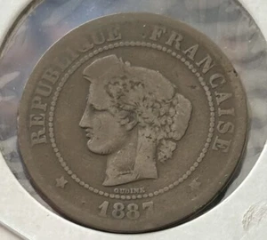 1887 A France 5 Centimes - Picture 1 of 2