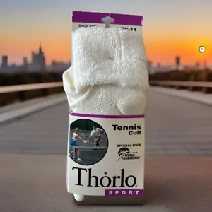 NOS Thorlo Sport Tennis Cuff Socks TC-11 White 90s VTG Acrylic Nylon White Golf - Picture 1 of 13